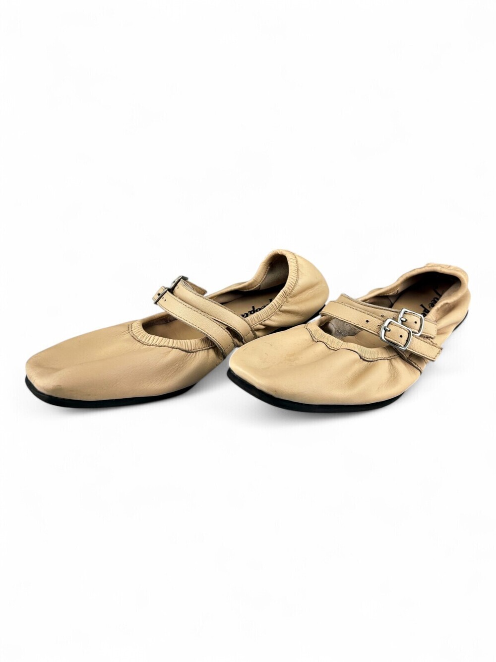 Free People Mary Jane Ballet Flats Beige Sz 9